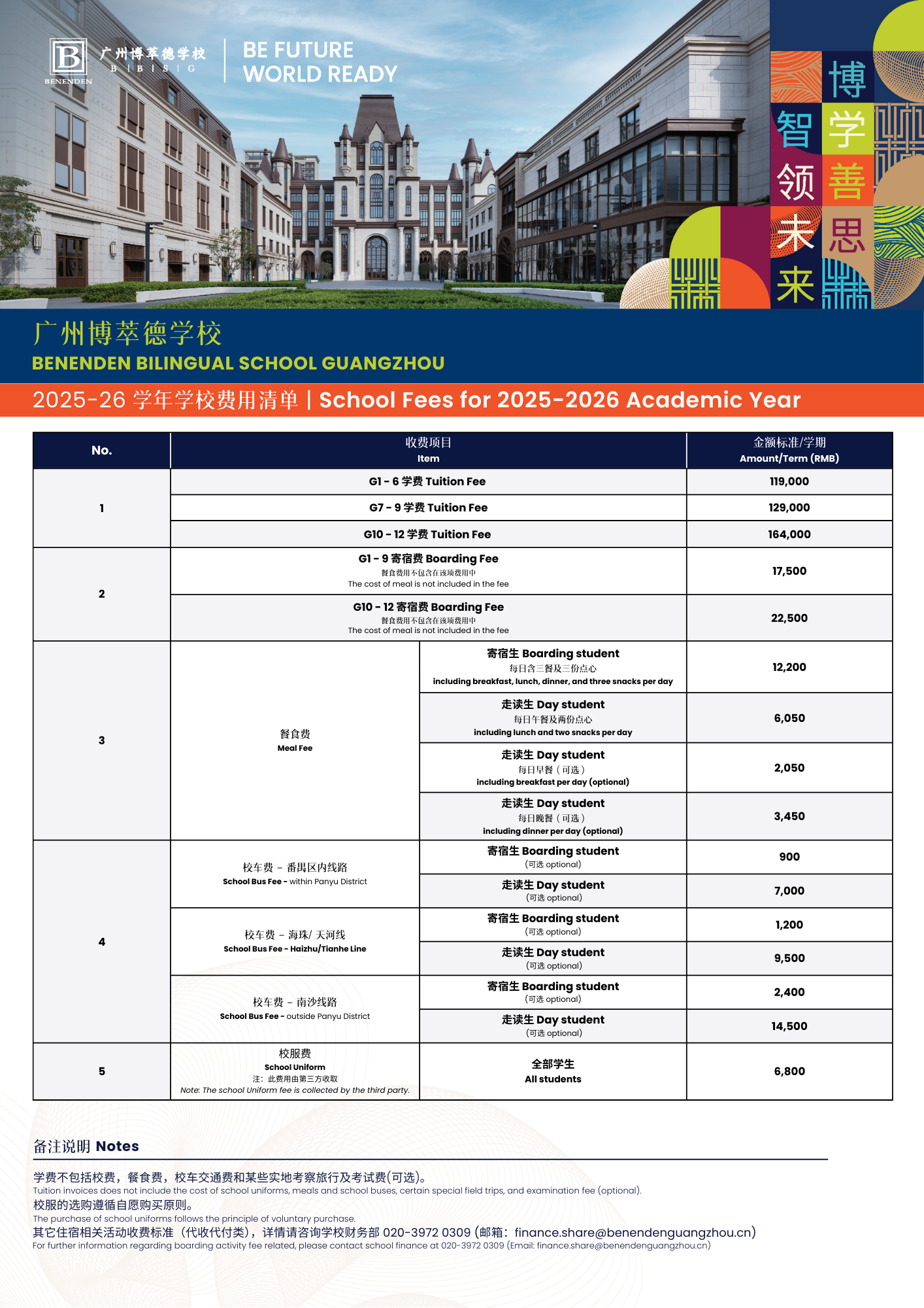 广州博萃德学校2025-26学年收费项目 25-26AY School Fee -20250813